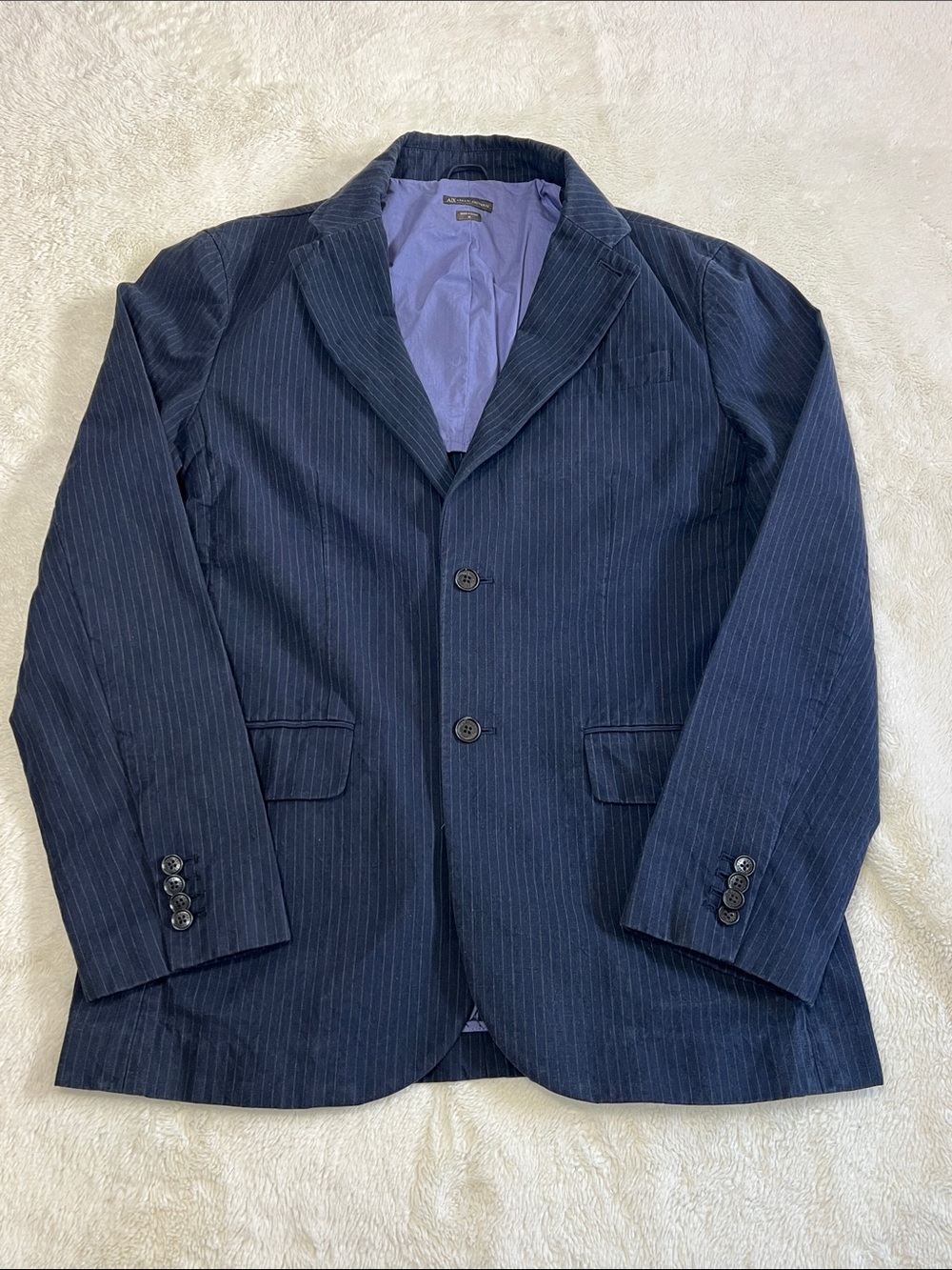 A/X Armani Exchange Navy Pinstripe Blazer. Size Medium